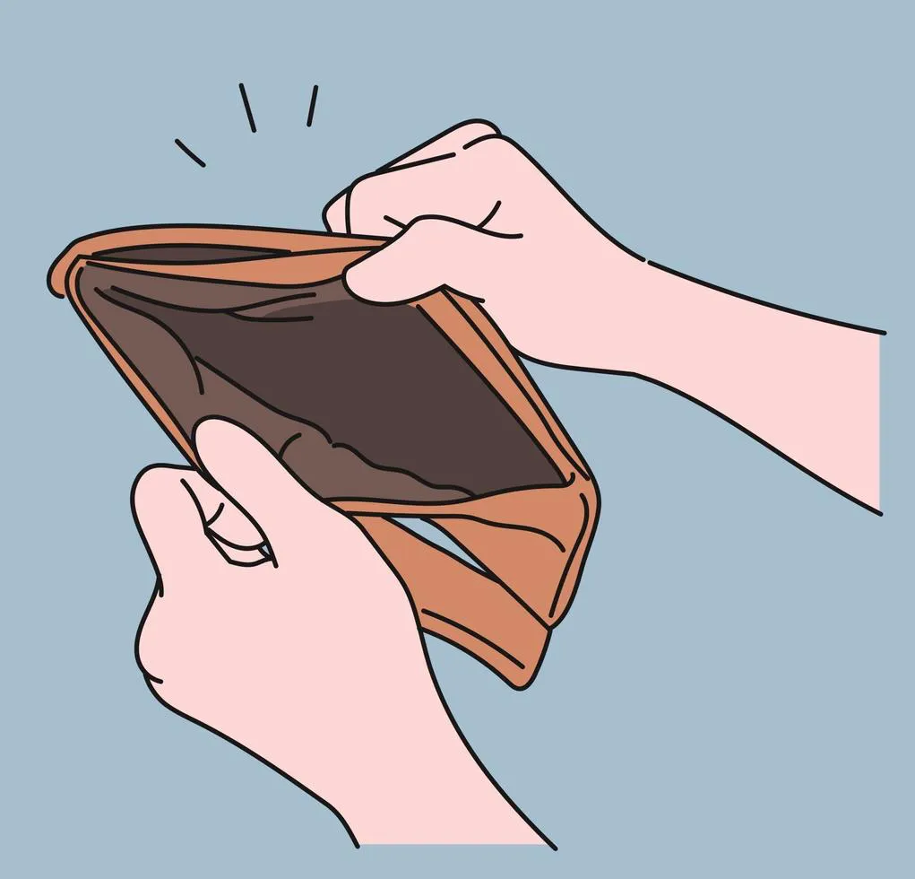 a-hand-showing-an-empty-wallet-hand-drawn-style-design-illustrations-vector